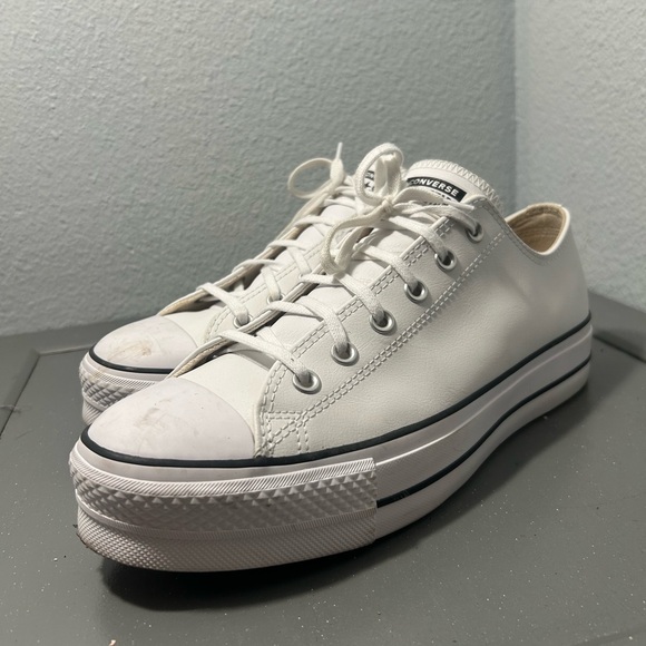 Converse Shoes - Converse White Platform Low-Top Sneakers